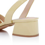Raffia Patent Leather Middle Heel Sandal - Main View