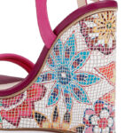 Raspberry Rose Kid Lea Wedge Sandal - Side View