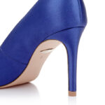 Sodalite Blue Lux Satin Stiletto Evening Pump - Angle View