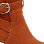 Umber Kid Suede Heel Ankle Boot - Angle View