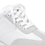 White Cow Suede&Nylon Fabric Sneaker - Angle View