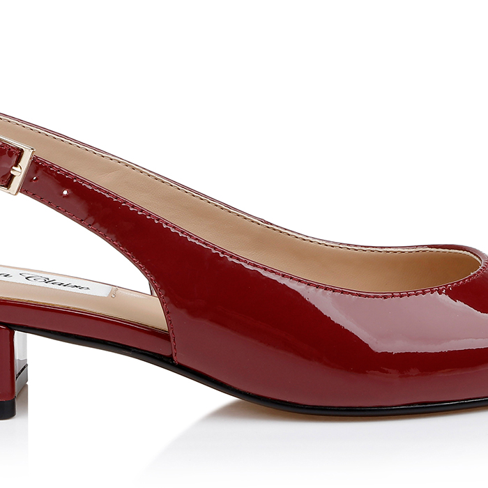 Wine Kid Leather Sandal - Angle View