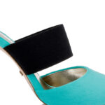 Pearl Velvet & Black Elastic High Heel Pump - Angle View