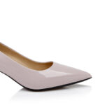 Baby Pink Patent Leather Pump - Close-up View