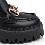 Black Chelsea ankle boot with chunky outsole - Close-up View
