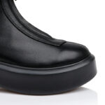 Black Cow Leather Ankle Boot - Close-up View