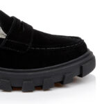 Black Cow Suede Loafer - Close-up View