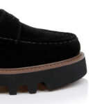 Black Cow Suede Loafer - Close-up View