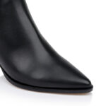 Black Kid Leather Ankle Boot - Close-up View