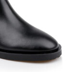 Black leather high ankle boot - Close-up View