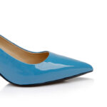 Blue Patent Leather Pump - Close-up View