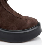 Brown Cow Suede Ankle Boot - Close-up View