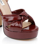 Burgundy High Heel Sandal - Close-up View