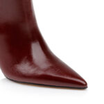 Burgundy leather thigh boot - Close-up View