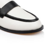 Cream  Leather Loafer - Close-up View