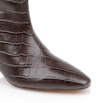 Dark Brown Leather Boot - Close-up View