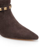 Dark brown leather ankle boot - Close-up View
