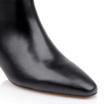 Dark brown croc leather high ankle boot - Close-up View