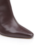 Dark burgundy leather knee boot - Close-up View