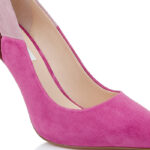 Deep Orchid Mixed Kid Suede Stiletto Pump - Back View