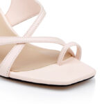 Light Pink Kid Leather Slingback Sandal - Close-up View