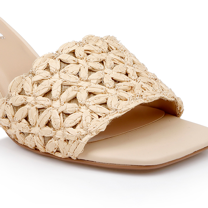 Natrual Raffie Sandal - Close-up View