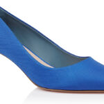 Night Fabric & Kid Suede Middle Heel Pump - Back View