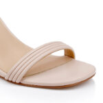 Nude Kid Pu Wedge Sandal - Close-up View