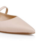 Nude Kid Leather Flat - Close-up View