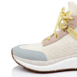 White Flyknit High-top Sneaker - Close-up View