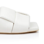 White Kid Leather Sandal - Close-up View