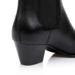 Black Cow Leather Ankle Boot - Detail View