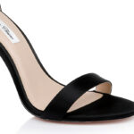 Black Lux Satin High Heel Sandal - Main View