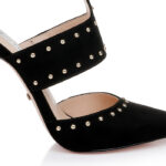 Black Microsuede Stiletto Sandal - Main View