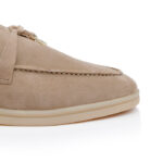 Light Brown Kid Suede Loafer - Close-up View