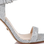 Silver Glitter High Heel Sandal - Main View