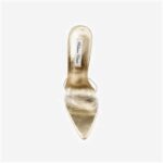 Transparent TPU & Gold PU Electronic Stiletto Heel Sandal - Close-up View