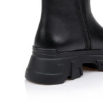 Black Cow Leather Ankle Boot - Angle View
