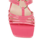 Morning Glory Patent Lea Stacked Wedge Sandal - Side View