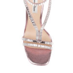 Orchid Smoke Shimmer Sand Fabric & Hotfix Stiletto Sandal - Side View