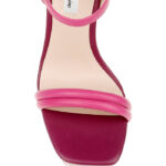 Raspberry Rose Kid Lea Wedge Sandal - Angle View