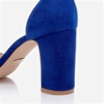 Sodalite Blue & Caribbean Sea Kid Suede Block Heel Sandal - Back View